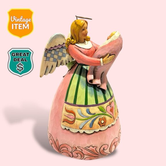 JIM SHORE Vintage “Born IntoLoving Arms” Angel & Baby Statue. Christmas Decor. - Picture 1 of 8